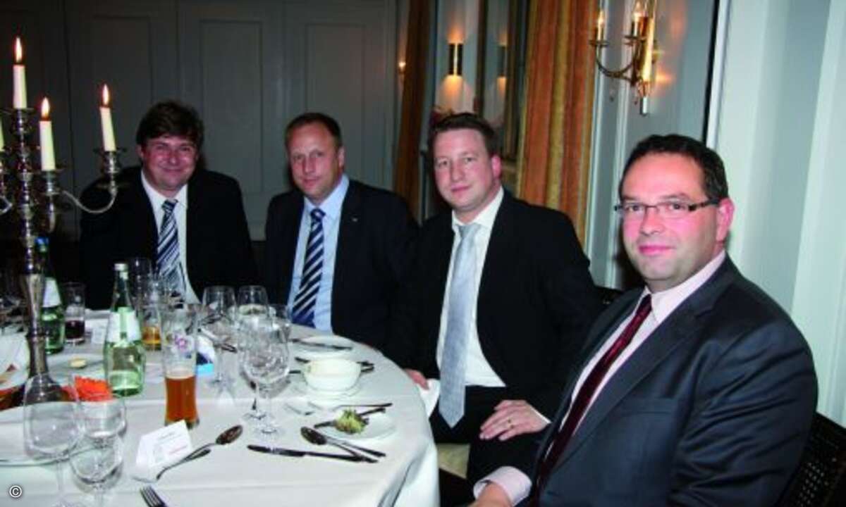 Samba Schulte (CRN), Stefan Pehn (Siewert & Kau), Jochen Bless (Actebis Peacock) und Hubert Wolf (Bluechip)
