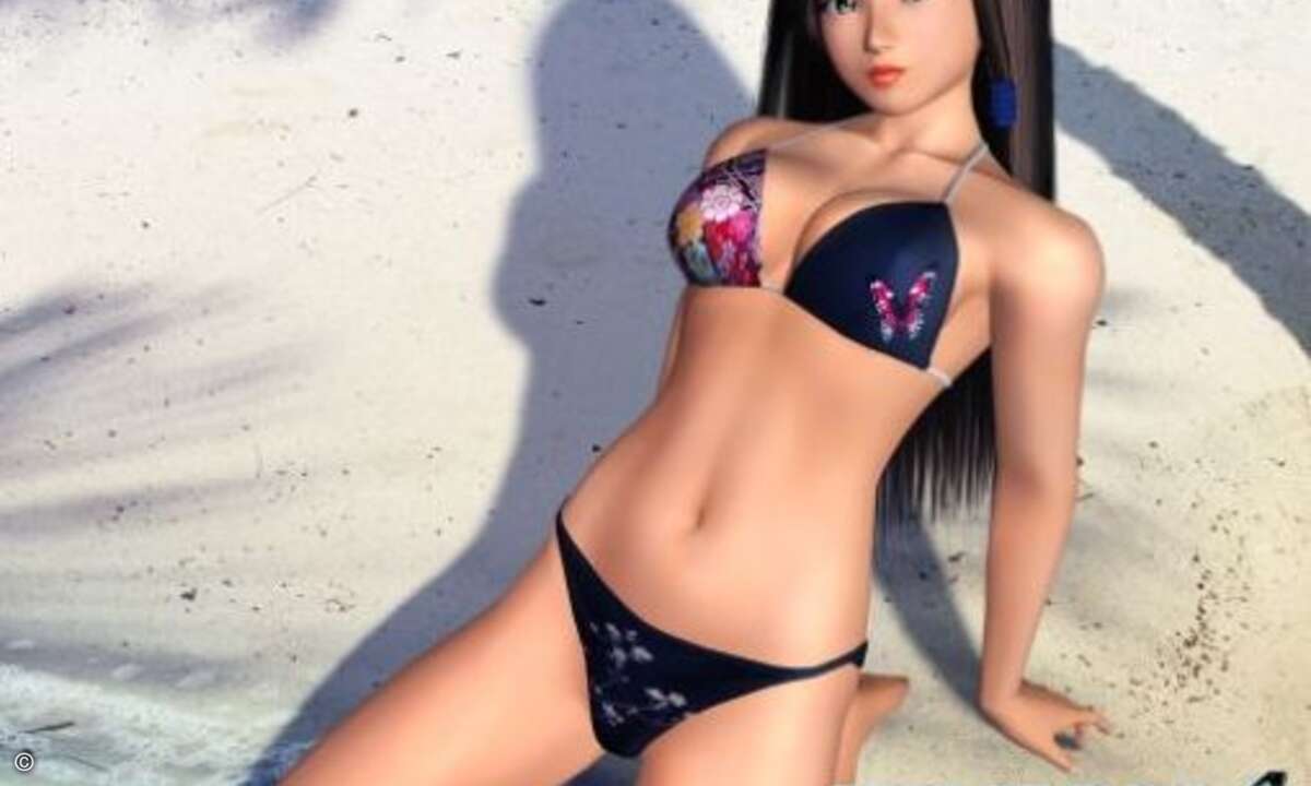 Auch die weiblichen Charaktere der Beat-'em-up-Videoreihe »Dead or alive« geizen nicht mit Reizen, wie hier eine Strandschönheit aus dem vierten Teil.