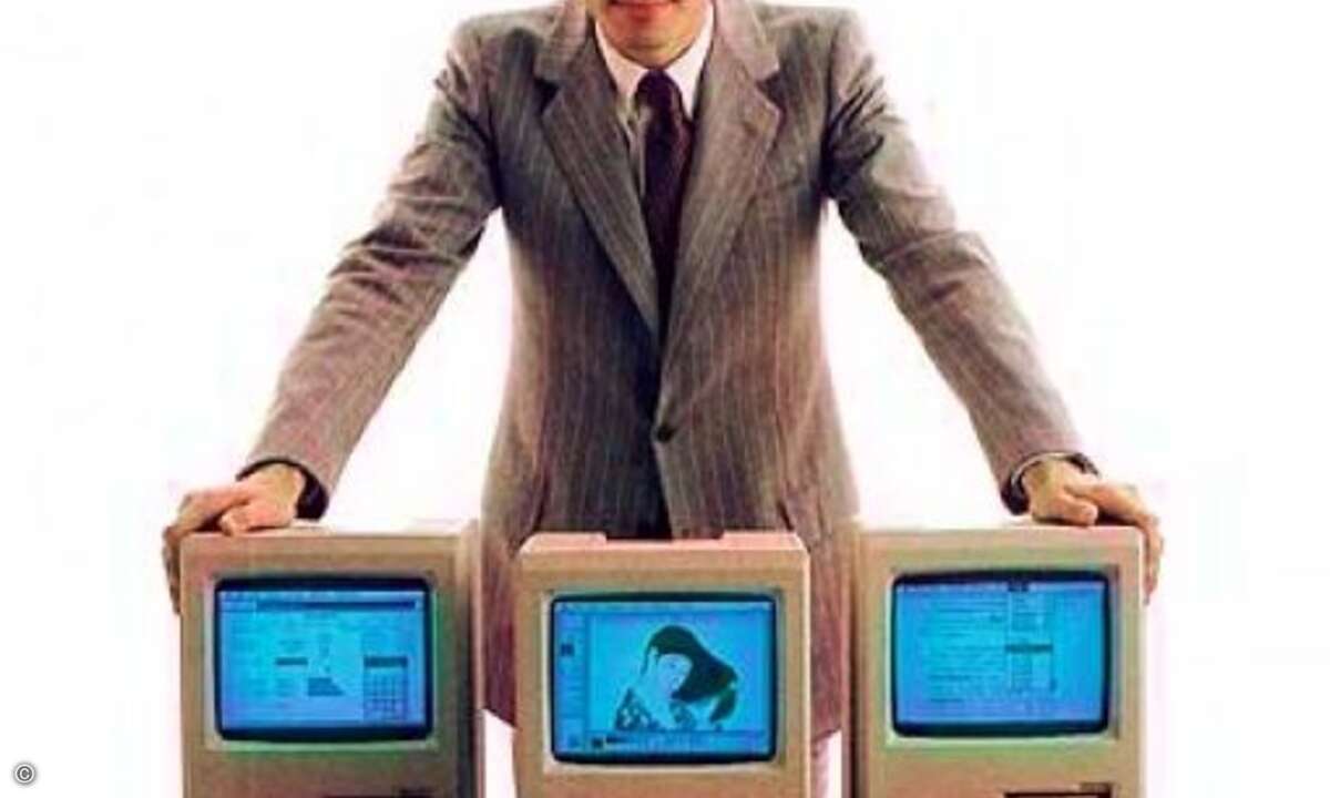Steve Jobs präsentiert 1984 die neuesten Mac-Modelle
