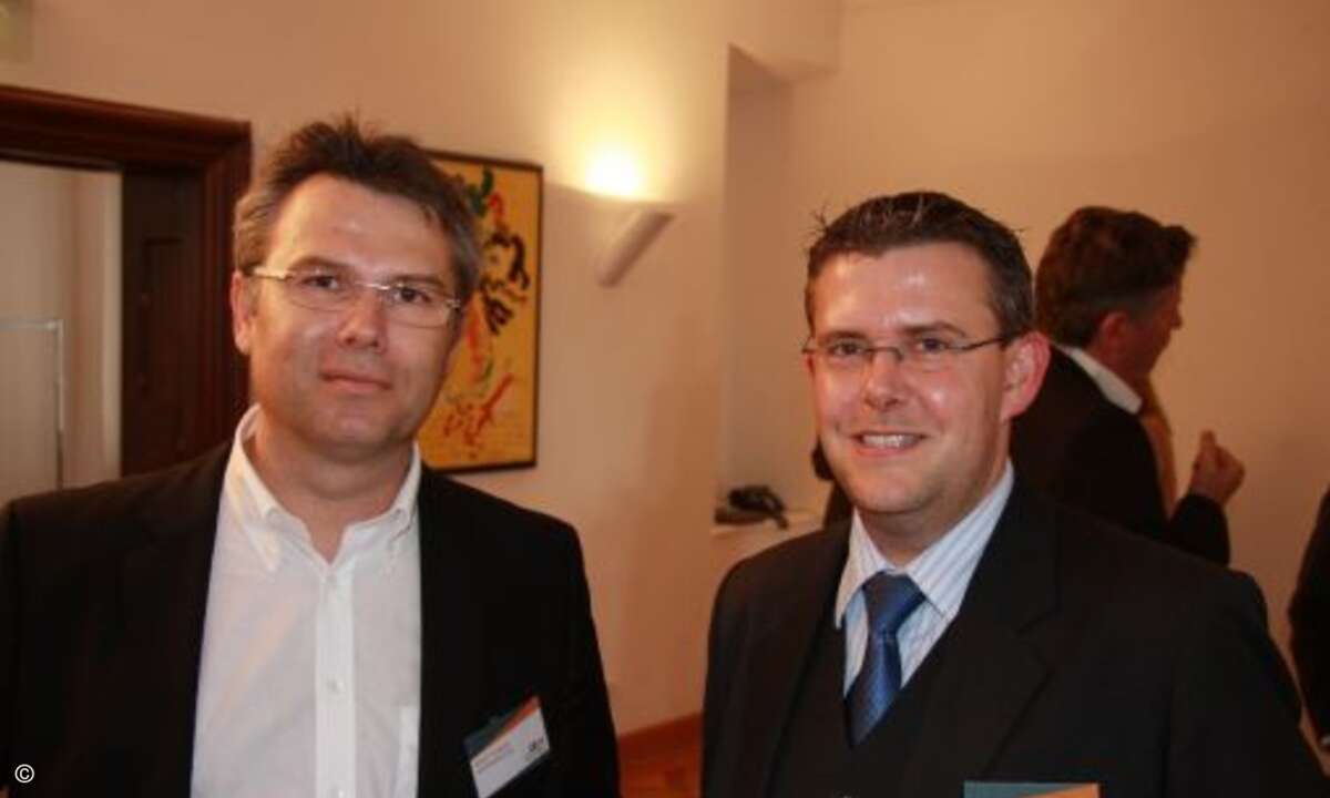 Robert Pasquier, Channel-Chef von Lenovo und Christian Meindl (Geodis, rechts)