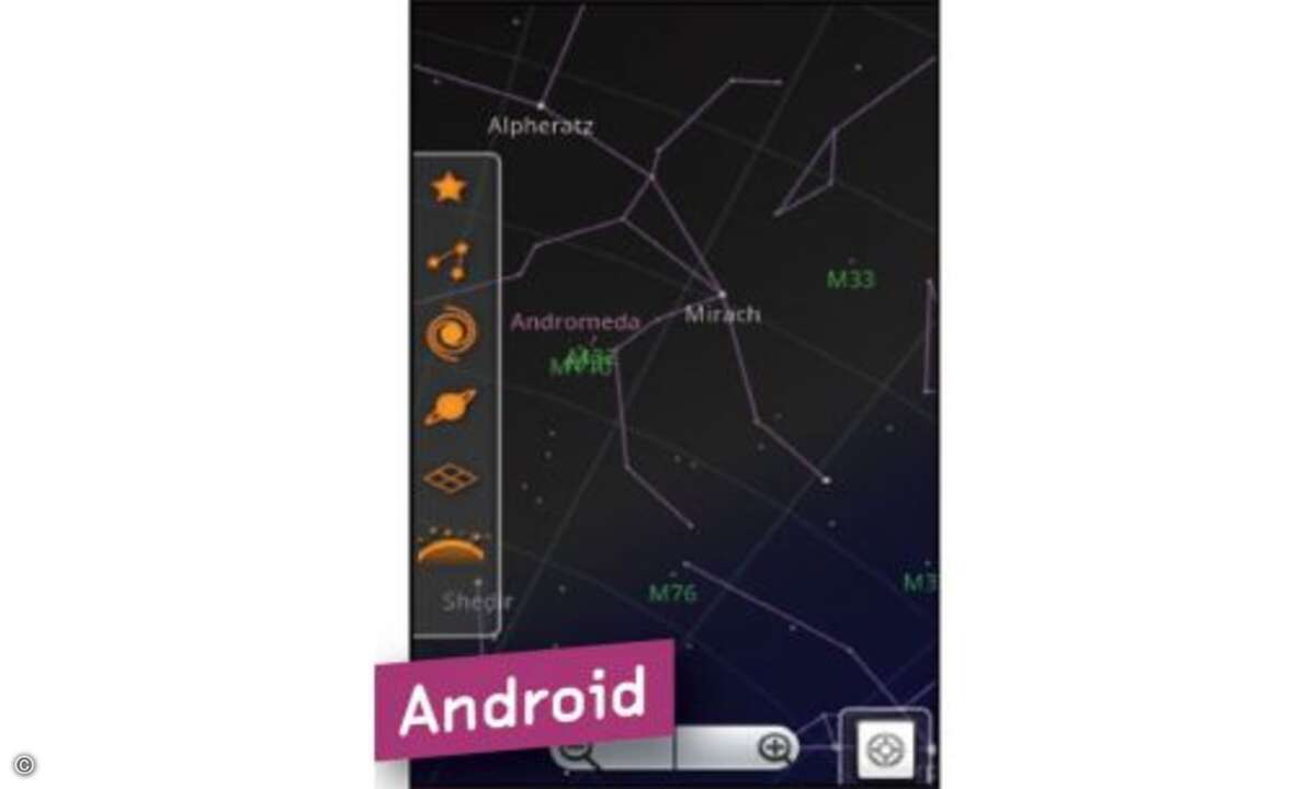 Google Sky Map: Per Smartphone durch die Galaxis: Mit Google Sky Map werden Sie zum Sternenreiter und können die Sterne und Planeten unserer Galaxie erforschen. Mithilfe des im Handy integrierten GPS-Empfängers wird der aktuelle Standort lokalisiert