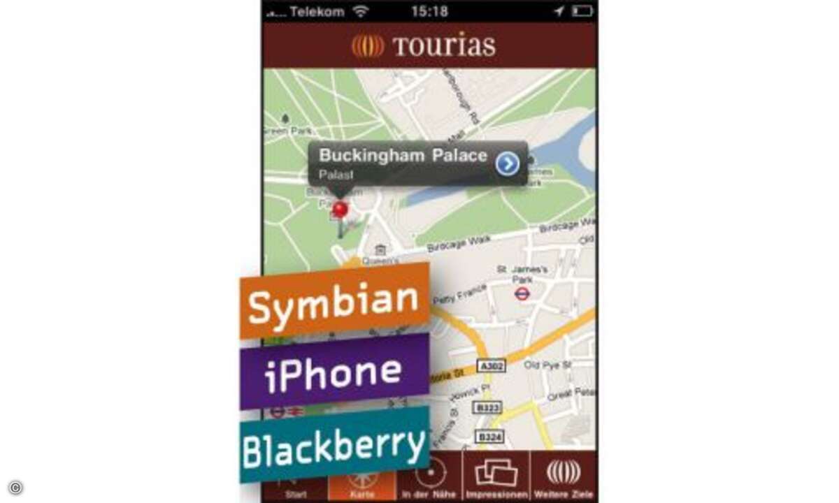 Tourias Reiseführer: Der smarte Tourias Reiseführer kennt sich in über 100 der weltweit meistbesuchten Reiseziele aus und listet neben Hotels in London und Restaurants in Paris auch Sehenswürdigkeiten auf den Seychellen oder Gran Canaria samt Bildern