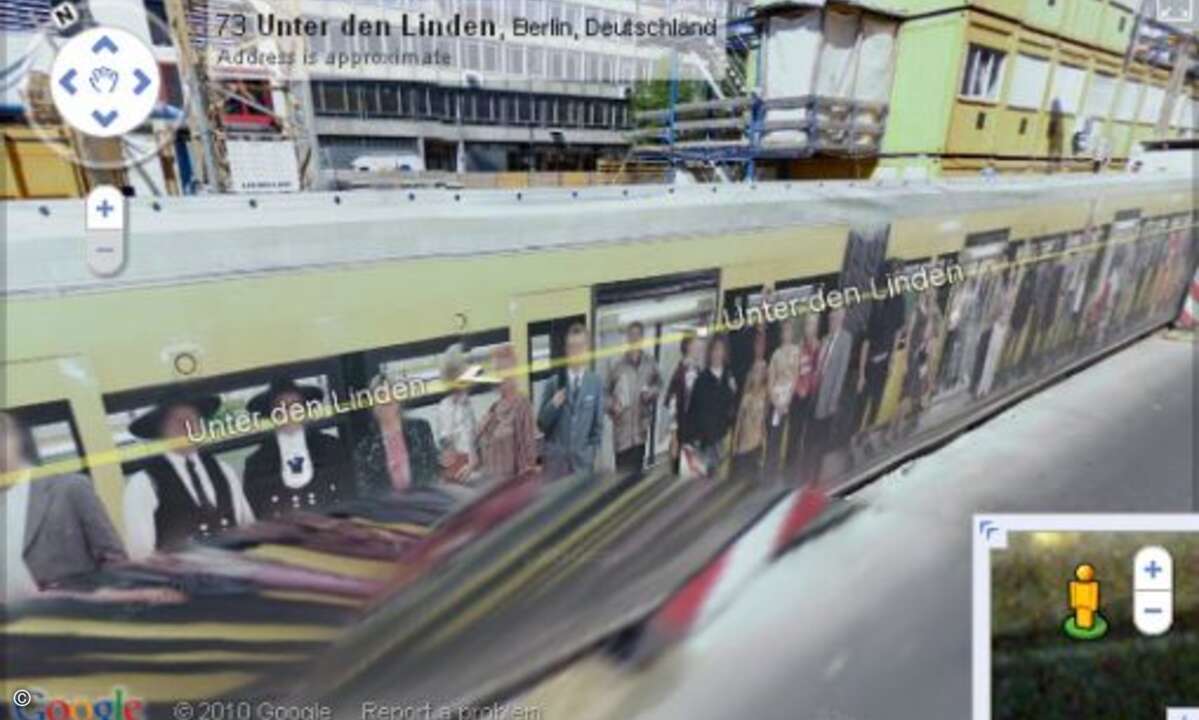 Während Verbraucherschutzministerin Ilse Aigner moniert, zu viele Gesichter seien nicht verpixelt, hat Google in Berlin sogar die Gesichter der Werbeplakate auf den S-Bahnen unkenntlich gemacht.