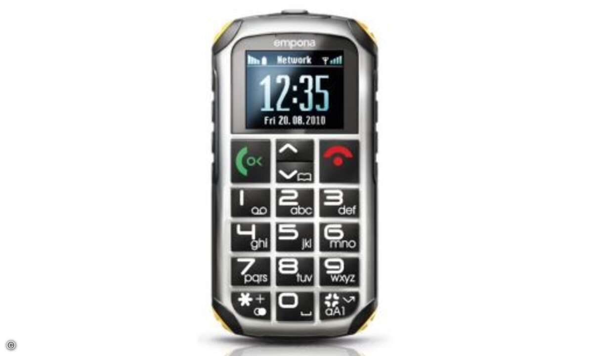 Emporia Solid: Das robuste Senioren-Handy Dieses Outdoor-Handy mit Minimal-Ausstattung kommt vom Senioren-Handy-Spezialist Emporia. Soll in Kürze auf den Markt kommen.