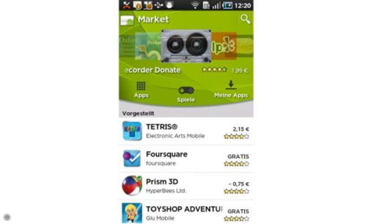 Google Android Market: Google ist Apples schärfster Konkurrent, mit derzeit 230.000* Apps ist das Angebot im Google Android Market innerhalb kürzester Zeit immens gewachsen. Das liegt freilich an der großen Verbreitung von Android-Smartphones. Währen
