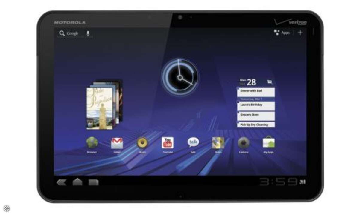 Motorola Xoom: - Bildschirmdiagonale: 10 Zoll - Bildschirmauflösung: 1280 x 800 Pixel - Betriebssystem: Android 3.0 - UMTS-Modul: ja - Preis: k.A.
