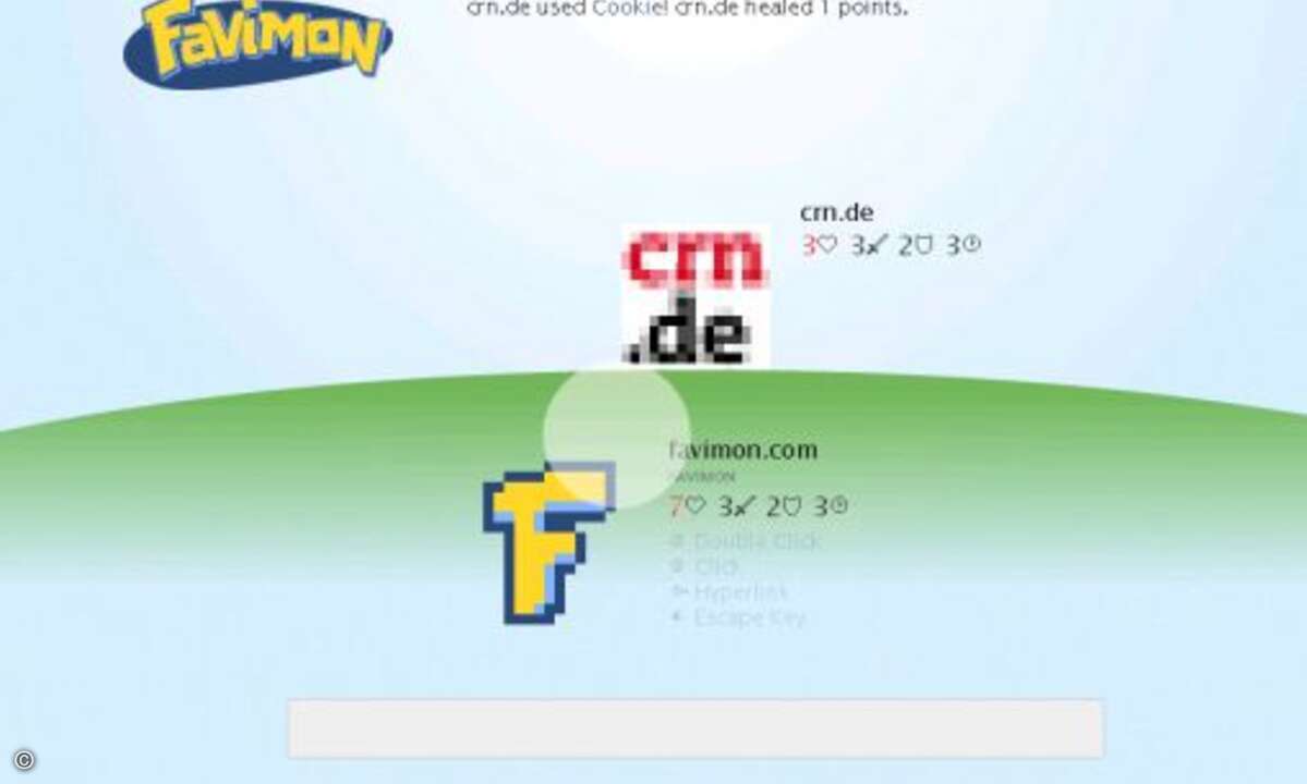 Die Schlacht der Webseiten ruft »Favimon« aus. Der Spieler kann seine Lieblingswebseiten gegeneinander antreten lassen und eine Sammlung »erlegter« Webseiten-Icons anlegen. Dafür gab es den Mozilla-Preis für das originellste Browser-Spiel. www.favimo