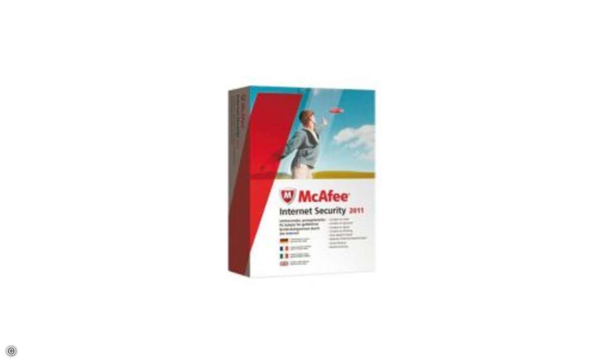 Platz 8: McAfee Internet Security 2011. Preis 1 User (3 User)/Jahr: 59,95 (69,95) Euro Betriebssysteme: Win XP, Vista, 7 Internet: www.mcafee.de Gesamtwertung [100 max.]: 83 (gut) Punkte Virenschutz: 94
