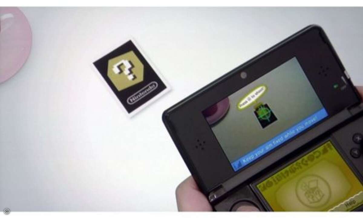 Nintendo 3DS - Neue Funktionen: Augmented Reality, die Vermischung von (3D-)Realbild und Computer-generiertem Bild, ist ebenfalls ein Standardfeature des neuen Nintendo 3DS. Mit jedem Modell werden 6 Augmented-Reality-Karten mitgeliefert, sodass Sie