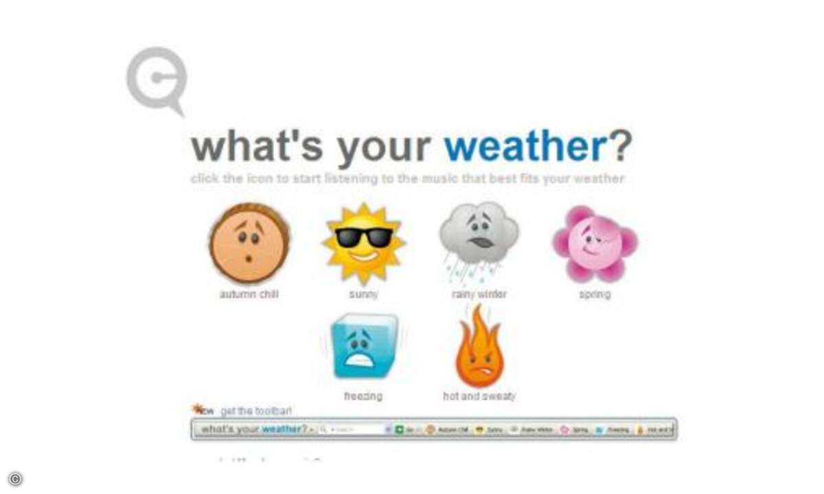 Musik für jede Wetterlage: Icon anklicken und lauschen.