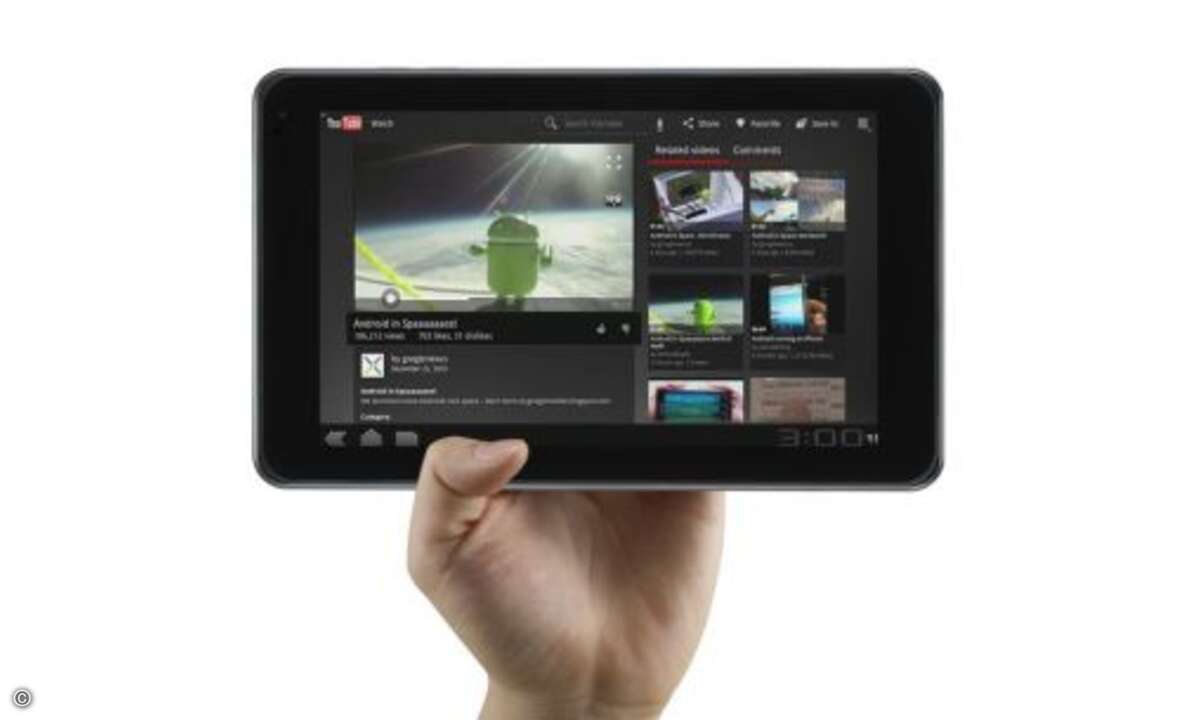 LG Optimus Pad: Das LG V900 Optimus Pad arbeitet mit der speziell für Tablets angepassten Android-Version 3.0 alias Honeycomb. Highlight des LG V900 Optimus Pad ist die integrierte 3D-Kamera, mit welcher Nutzer selbstständig und unkompliziert 3D-Foto