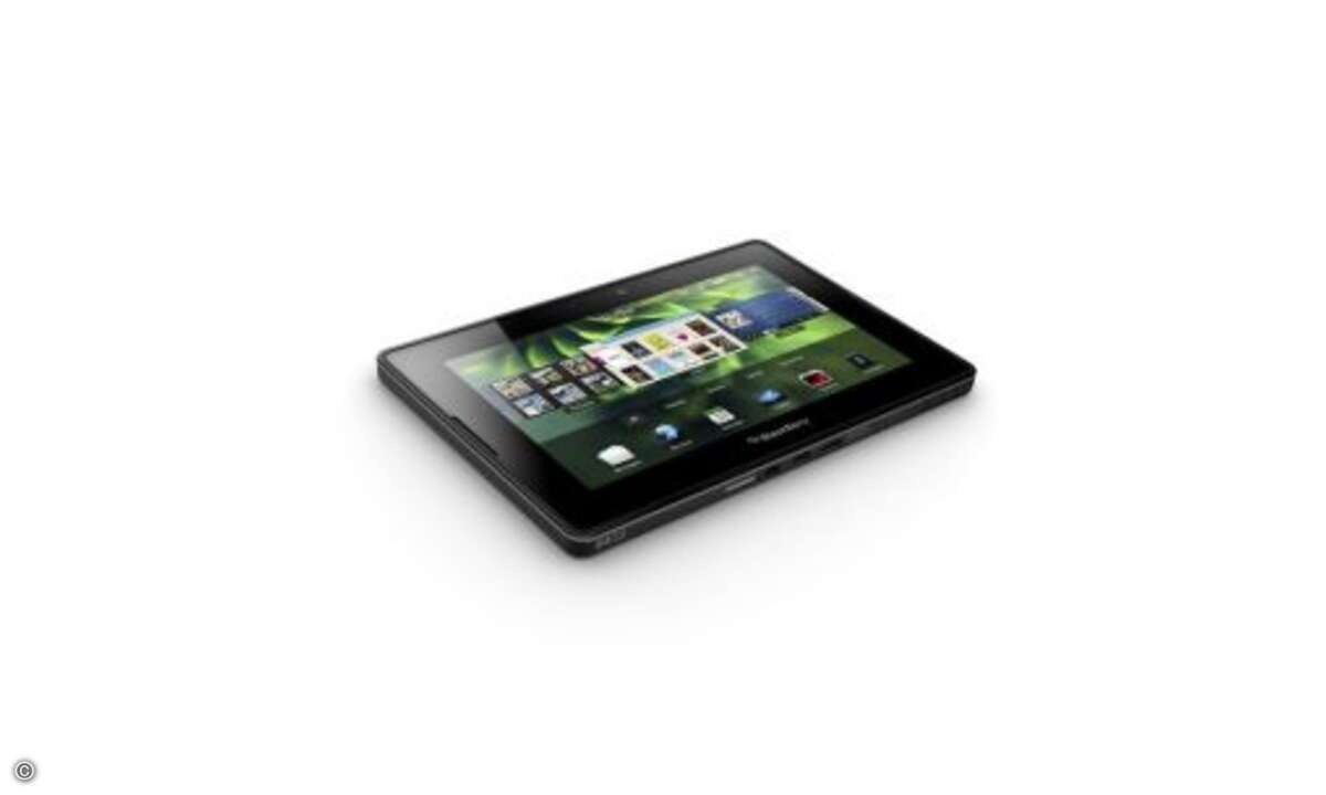 RIM Blackberry PlayBook: Das Blackberry PlayBook unterstützt den schnellen Datentransfer und ist mit einer LTE bzw. UMTS/HSPA+ Funkeinheit ausgestattet. Als Betriebssystem verwendet RIM das eigens für Tablets entwickelte BlackBerry Tablet OS. Auf dem