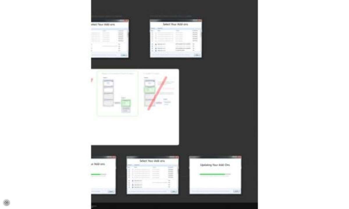 Ein überarbeiteter AddOn-Manager könnte den Umgang mit durch Browser-Updates inkompatibel gewordenen Firefox-Erweiterungen erleichtern. Grafisch erinnert der Entwurf an die Funktion