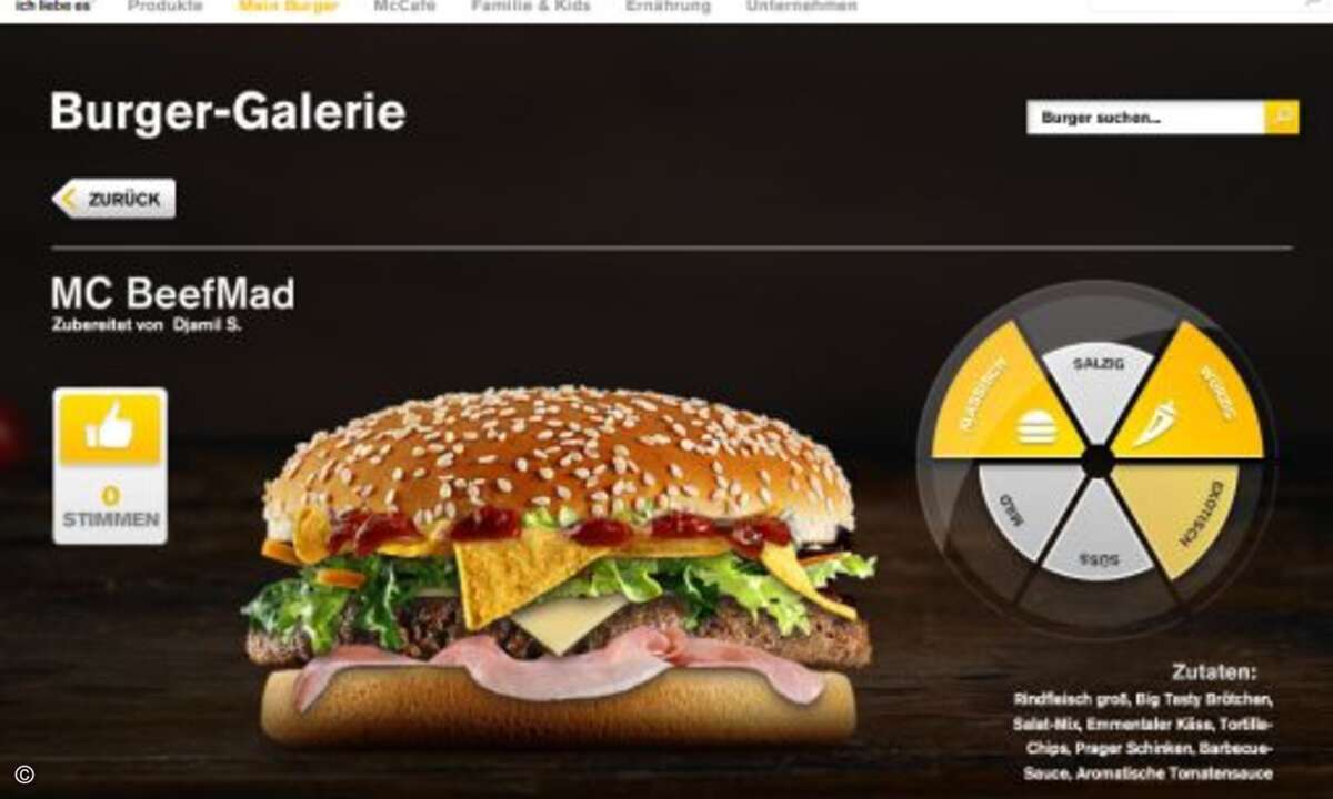 Ob beim Mc BeefMad die Fleischeslust oder doch eher der Rinderwahnsinn Namenspate war, ist leider nicht bekannt.