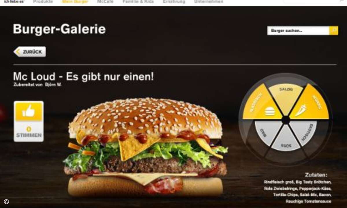 Der Highlander-Burger Mc Loud verspricht: es kann nur einen geben
