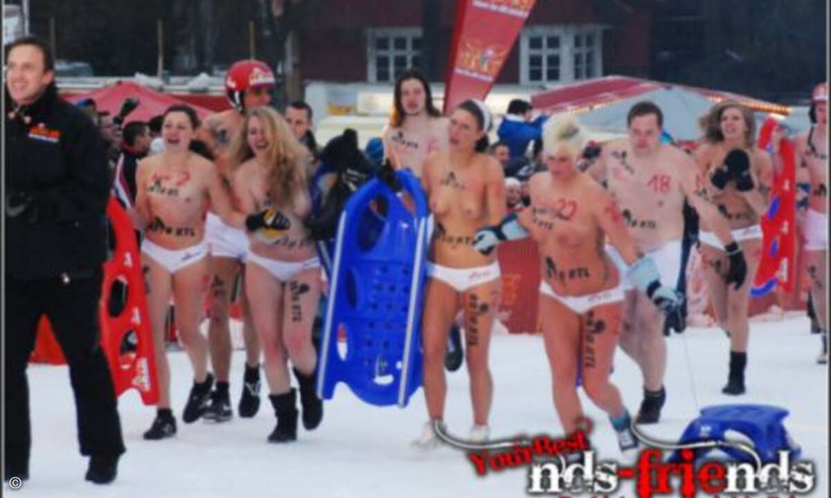 Zum Aufwärmen heisst es: Schlitten hoch ziehen