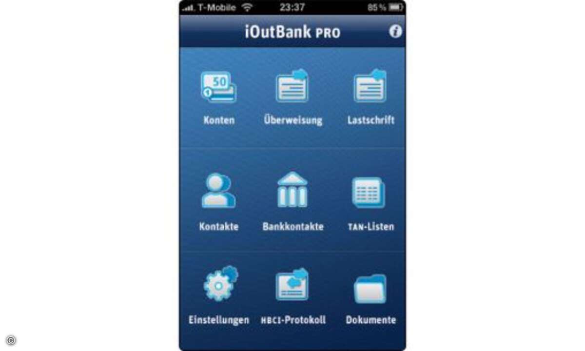 Diese Software bringt die Umsätze nahezu aller Ihrer Konten auf das iPhone. iOutBank Pro bietet neben aktuellen Finanzübersichten auch die Möglichkeit, direkt vom Handy aus Überweisungen zu tätigen und Lastschriften einzurichten.