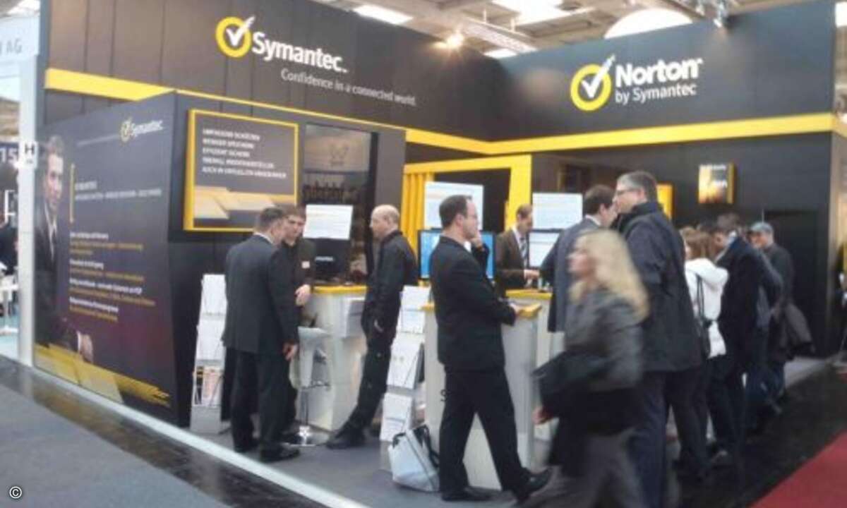 Reger Betrieb herrschte auch am Stand von Symantec