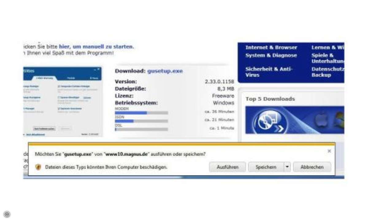 Hinweise zeigt Internet Explorer 9 nun am unteren Rand des Programmfensters gut lesbar an.