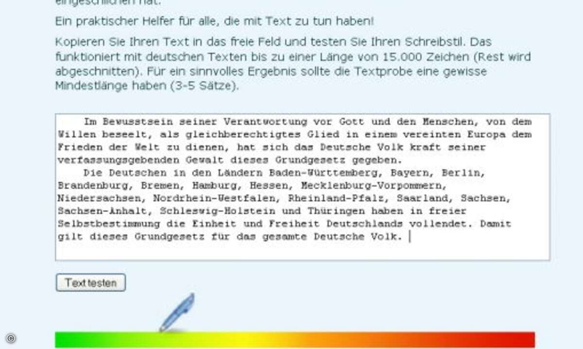 Aber auch die Präambel des Grundgesetzes enthält laut Test einiges BlaBla...