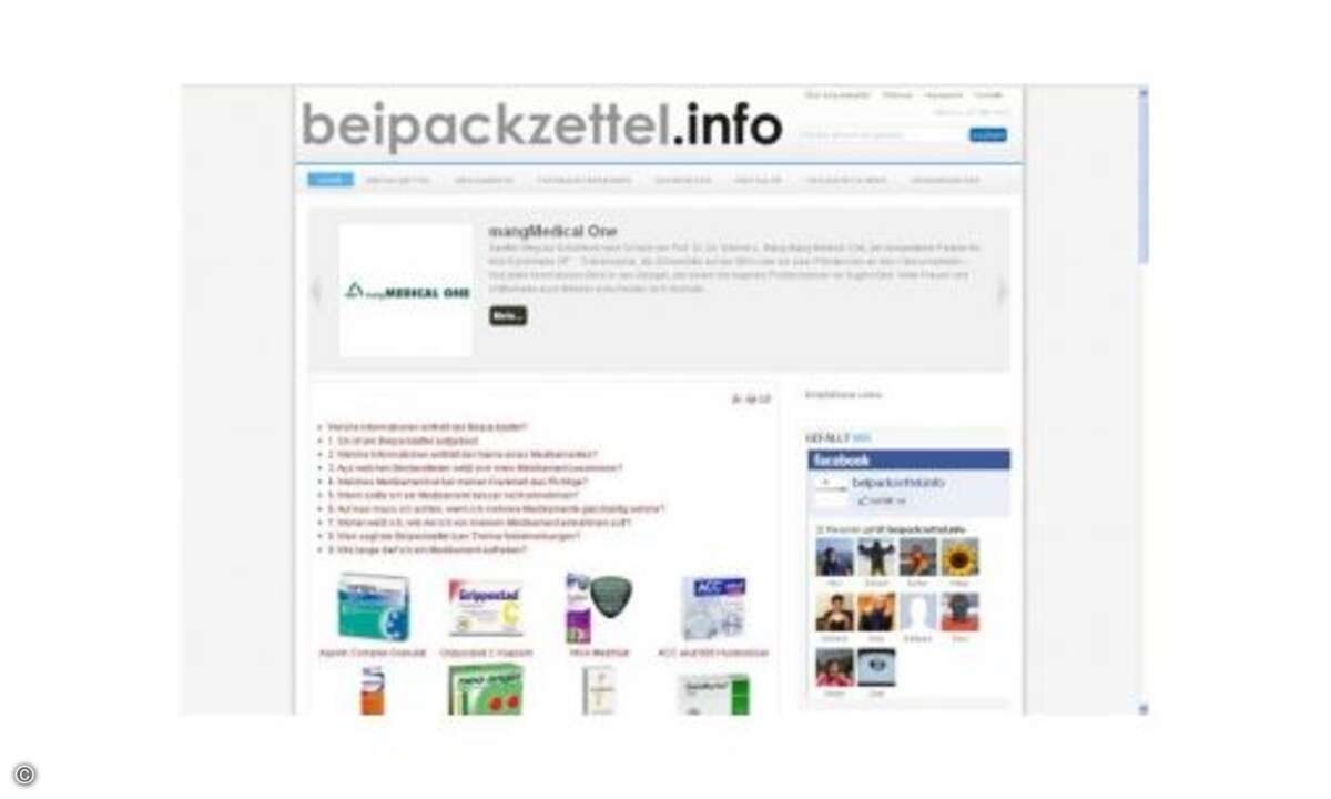 Bei verlorenen Beipackzetteln gibt es Ersatz im Internet. © www.beipackzettel.info