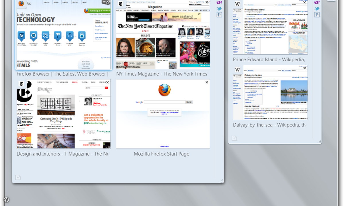 Panorama: Ziehen Sie Tabs per Drag and Drop in unterschiedliche Gruppen und sparen Sie Zeit, indem Sie offene Tabs übersichtlicher verwalten.