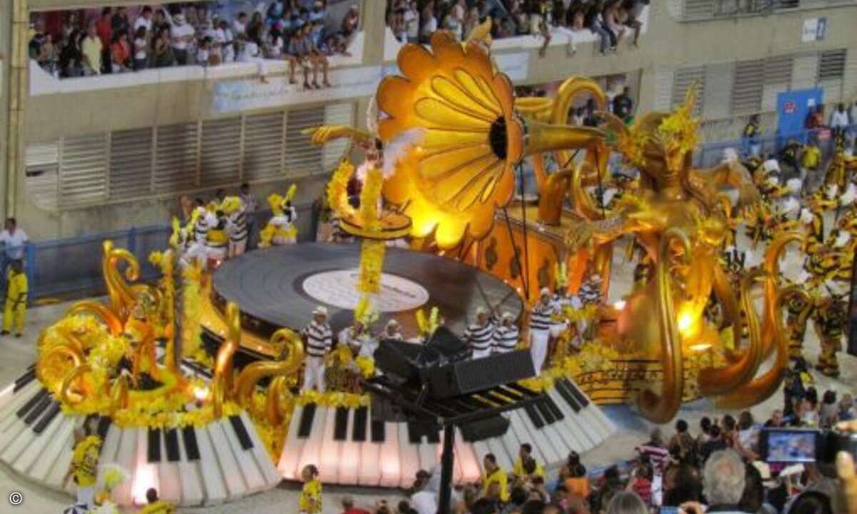 Karnevalswagen im Sambódrome, der Karnevalsarena von Rio