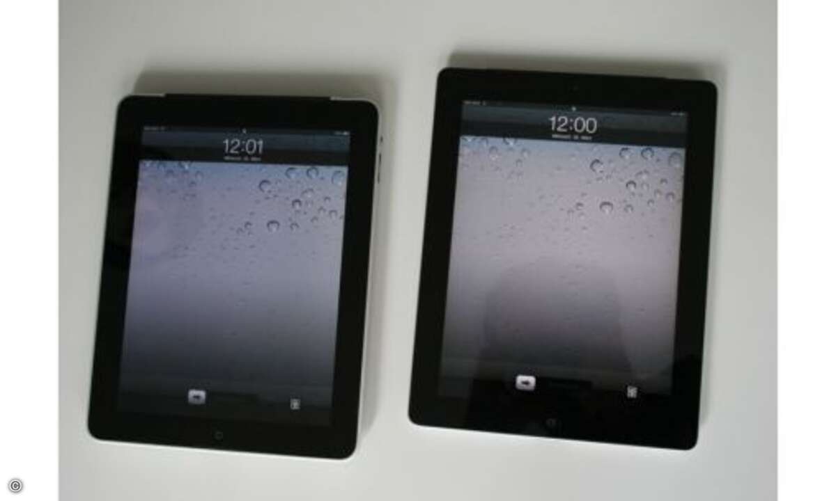 iPad und iPad 2 (rechts im Bild)