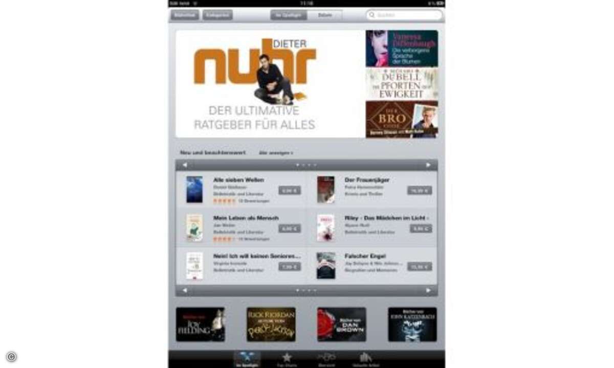 Das iPad bietet eine E-Book-Reader und Apple einen eigenen Shop mit E-Books, der direkt aus der so genannten iBook-Anwendung erreichbar ist.