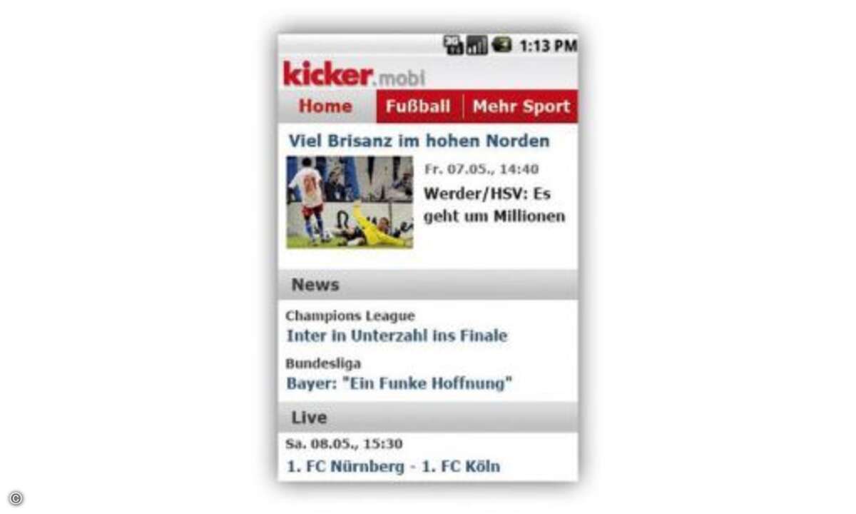 Die App der Kultzeitschrift bringt iPhone-, iPad- und Android-Nutzern die Fußball-Welt nahe: Neben Livetickern und fundierten Hintergrund­berichten gibt’s jede Menge Fotos und Videos zu den Bundesligen und zur Champions League – alles kostenlos.