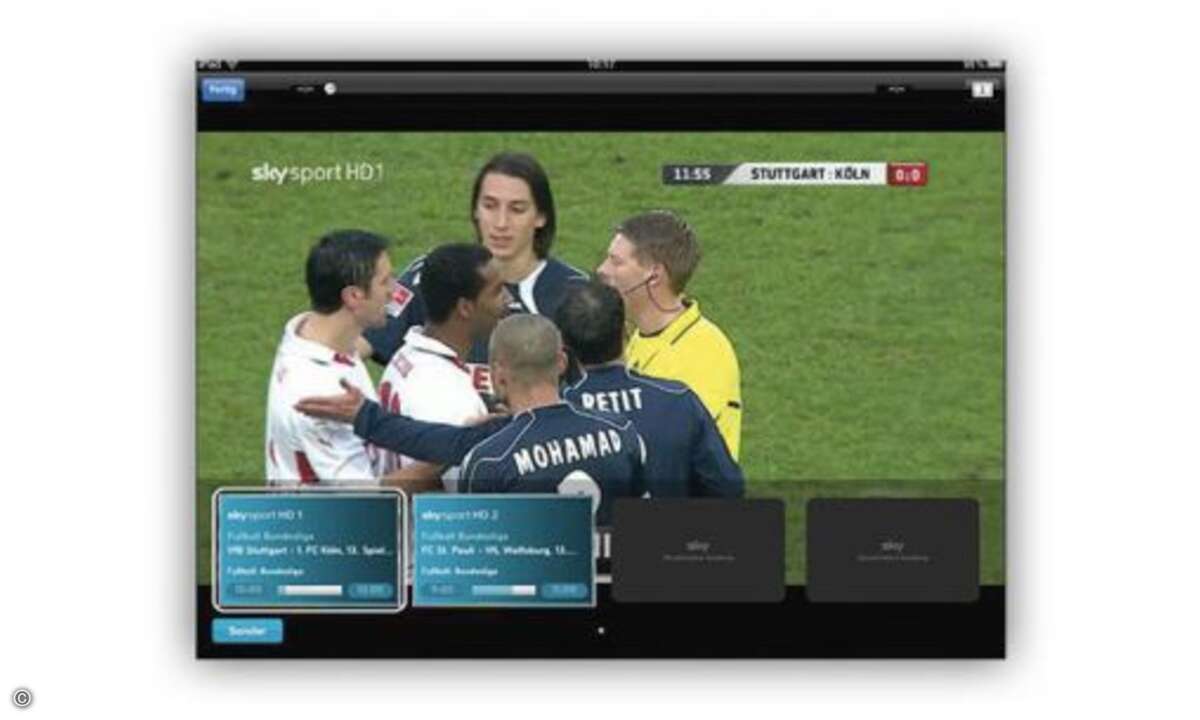 Der Pay-TV-Anbieter überträgt die eigenen Sport-Sender ganztags live auf das iPad – so auch den Fußballkanal. Bis Ende Februar für Sky-Abonnenten kostenlos.
