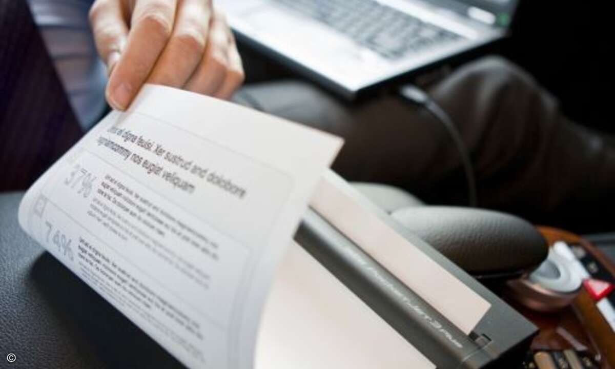 ... dennoch sollte man als Fahrer besser anhalten, bevor man die Ausdrucke startet.