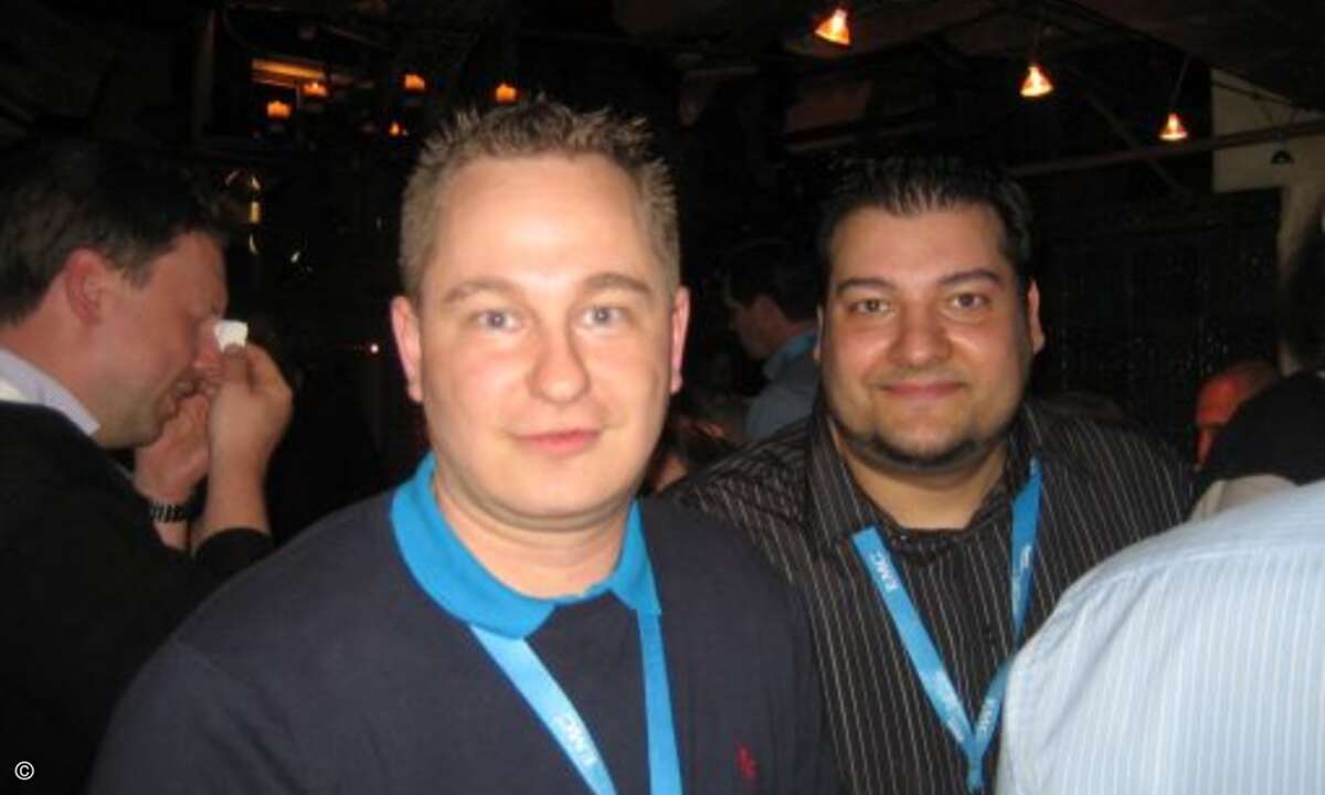 Marco Debnar (EMC) mit Francesco Incorvaia (fluid Operations)