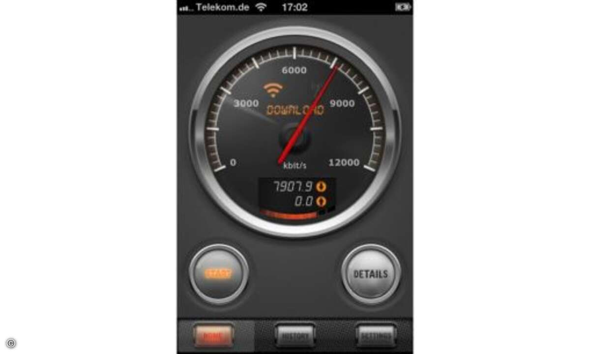 Speed Check
Mobiles Internet macht natürlich nur dann richtig Spaß, wenn Webseiten, Videos oder E-Mails fix geladen werden. Speed Check für iOS ermittelt die Qualität und Geschwindigkeit, die das iPhone bei einer Netzwerkverbindung per WLAN, UMTS