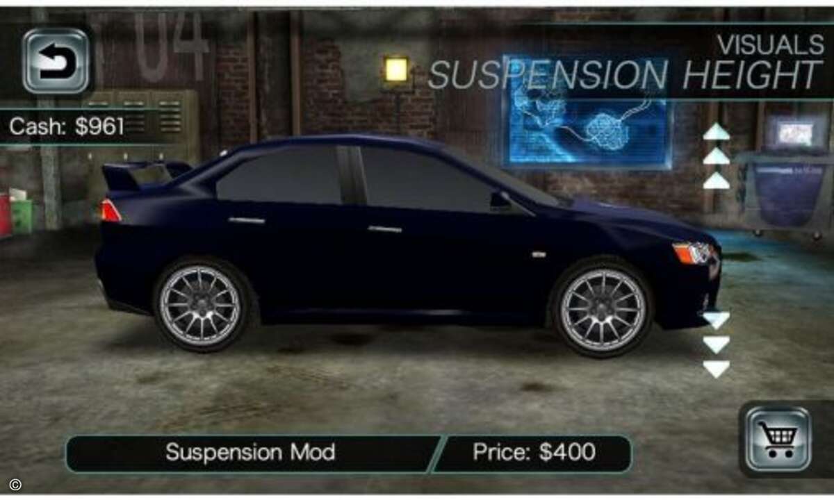 Need for speed undercover / Playbook

Dafür lassen sich die in verschiedenen Renntypen als Preisgeld erarbeiteten Dollar in jede Menge flotte Flitzer investieren, die dann in der Garage weiter getunt werden können. Seine Stärken kann das Display hi