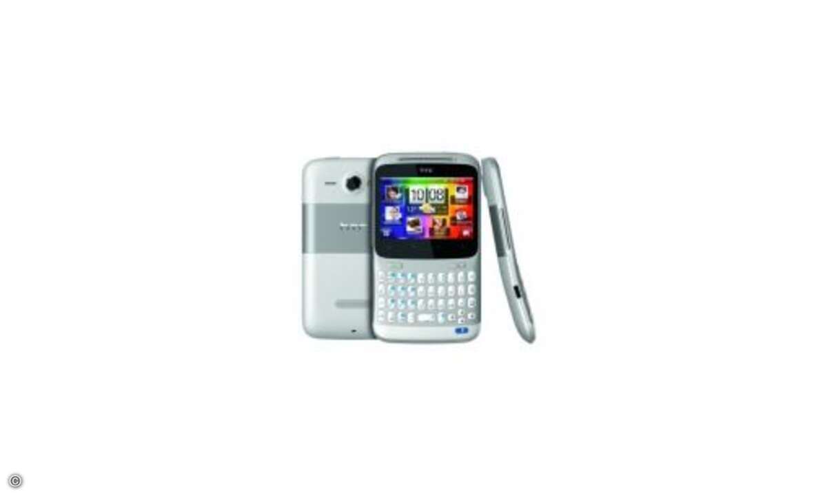 HTC ChaCha
Das im klassischen Blackberry-Design gehaltene HTC ChaCha hat unterhalb seines 2,6 Zoll großen Touchscreens eine vollwertige Qwertz-Tastatur; der Bildschirm löst Inhalte mit 480 x 320 Pixel auf. Es soll im zweiten Quartal 2011 an den St