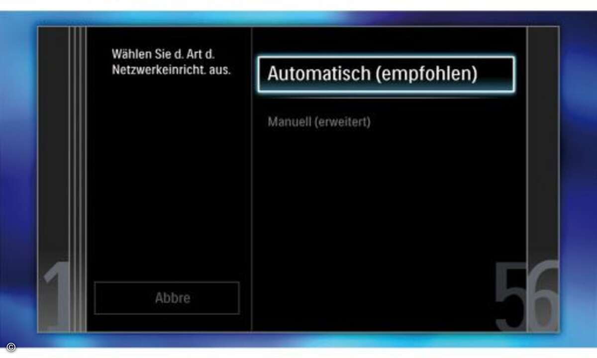 Haben Sie im Router den Netzwerkgeräten keine feste IP-Adresse zugewiesen, wählen Sie „Automatisch“, um sich mit dem Netz zu verbinden.

Schritt 2: Wenn Sie das Gerät starten, finden Sie einen Punkt im Einstellungsmenü, der 