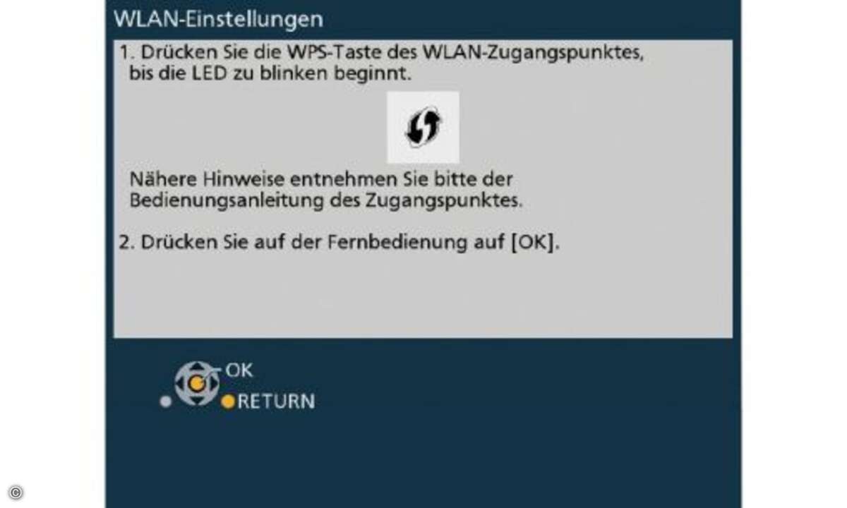 Schritt 4: Verfügen Ihr Router und Ihr Netzwerkgerät, wie der Panasonic-Player, über WPS, ist dies die komfortablere Verbindungsmethode. Aktivieren Sie im Player-Menü WPS (siehe Schritt 2). Danach werden Sie im Falle des Panasonic dazu aufgefordert,