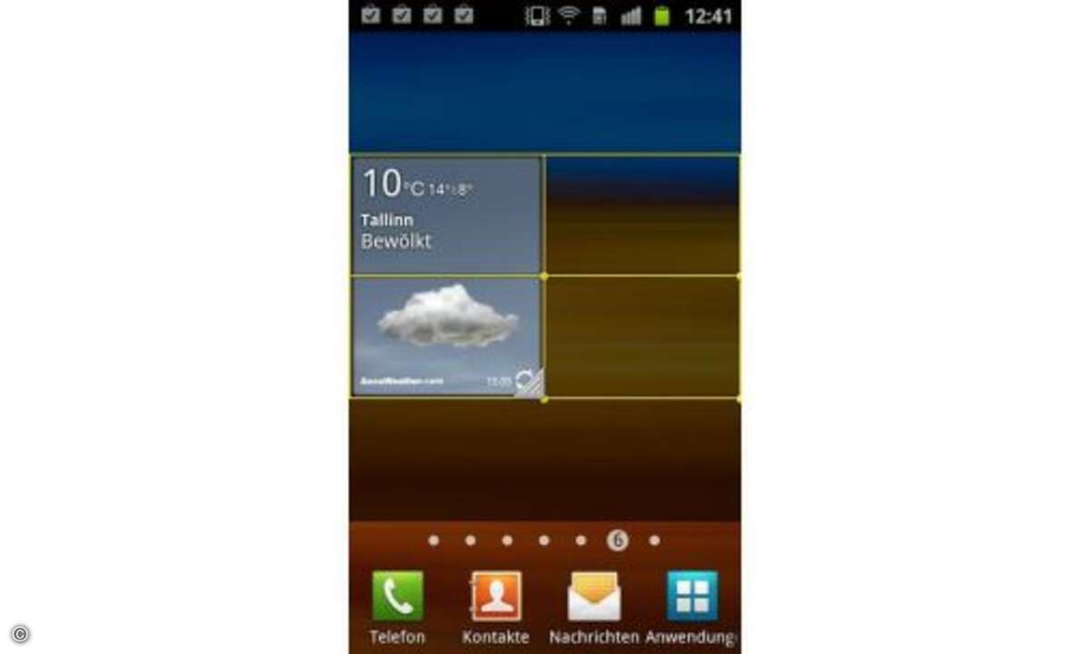 Die Größe der Samsung-eigenen Widgets für den Startbildschirm lässt sich nun anpassen.