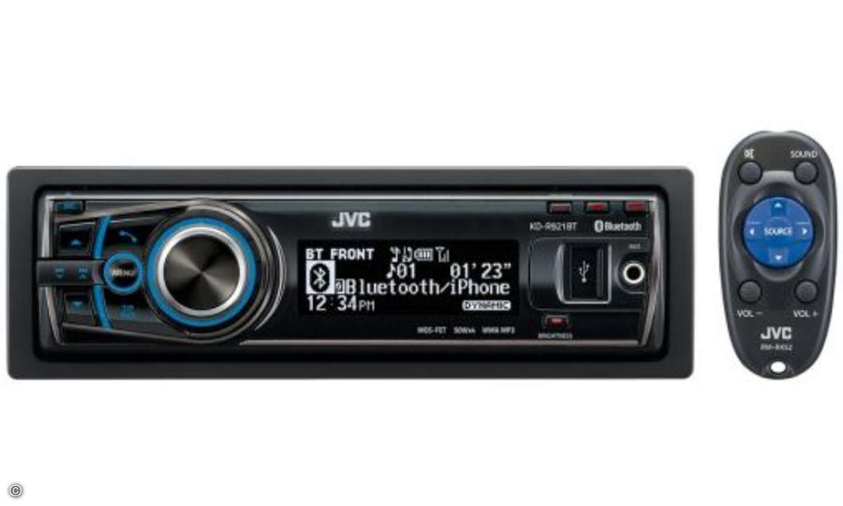 Was die Ausstattung anbelangt, gibt sich das JVC KD-R921BT keine Blöße, was angesichts des Preises aber auch zu erwarten ist. So lässt sich der Sound mit dem grafischen Fünfband-Equalizer verbessern, außerdem sorgen eine Laufzeitkorrektur und ein Hoc