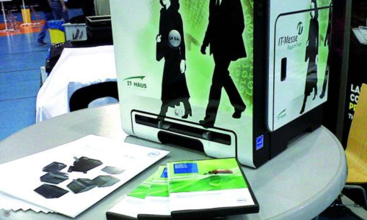 Im Design der Messe gebrandeter Dell-Laserdrucker