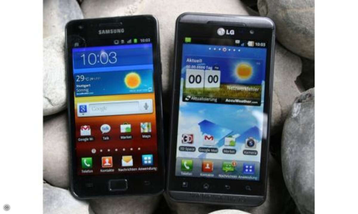 Samsung Galaxy S2 vs LG Optimus 3D
Das LG Optimus 3D bietet ein 3D-Display für Spiele, Bilder und Filme.