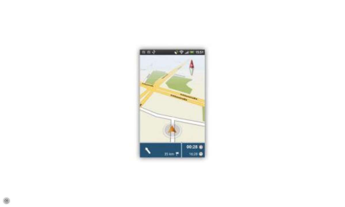 Skobbler für Android
Skobbler war einst Vorreiter der kostenlosen Navi-Apps – dank der Open-Street-Map. Größter Konkurrent ist jedoch Google.
Testergebnis: befriedigend (371 Punkte)