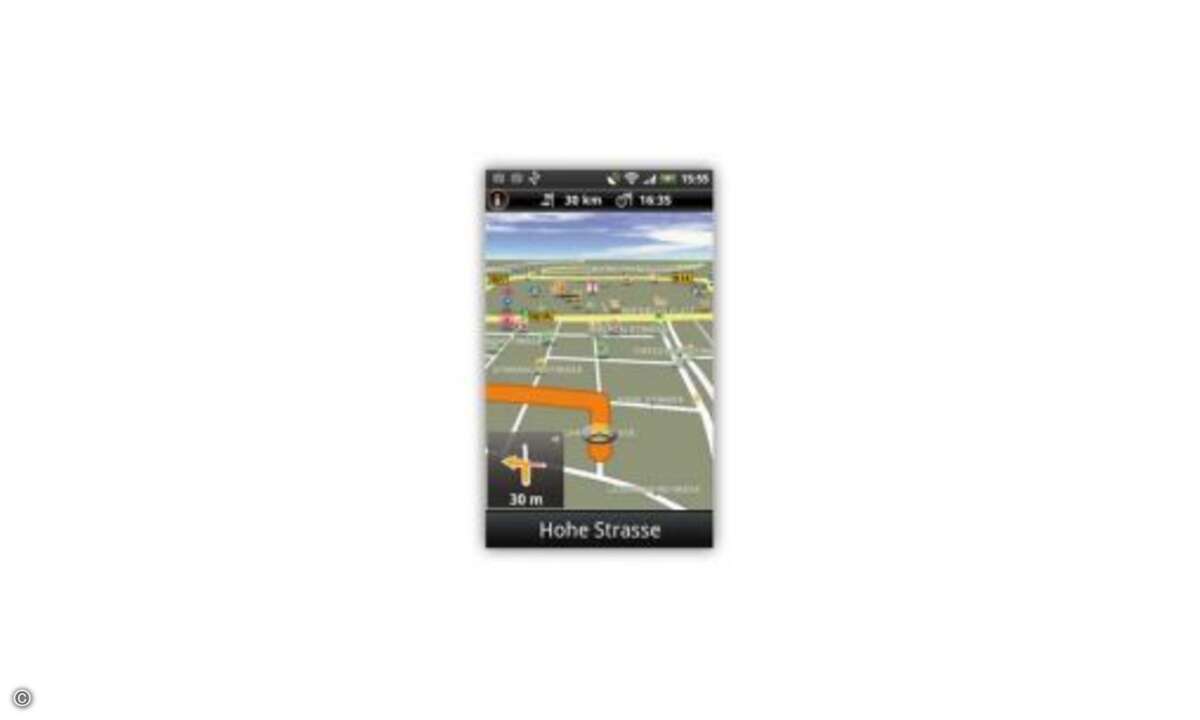 Navigon Mobile Navigator
Das Navigon-Programm ist auch auf Android spitze – leider auch beim Preis. Doch die Navigation ist klar die beste.
Testergebnis: sehr gut (442 Punkte)