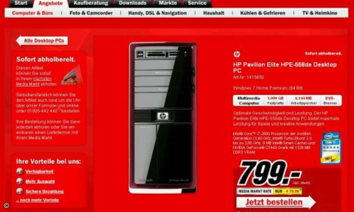 Hier schaut noch alles nach einem normalen Online-Shop aus