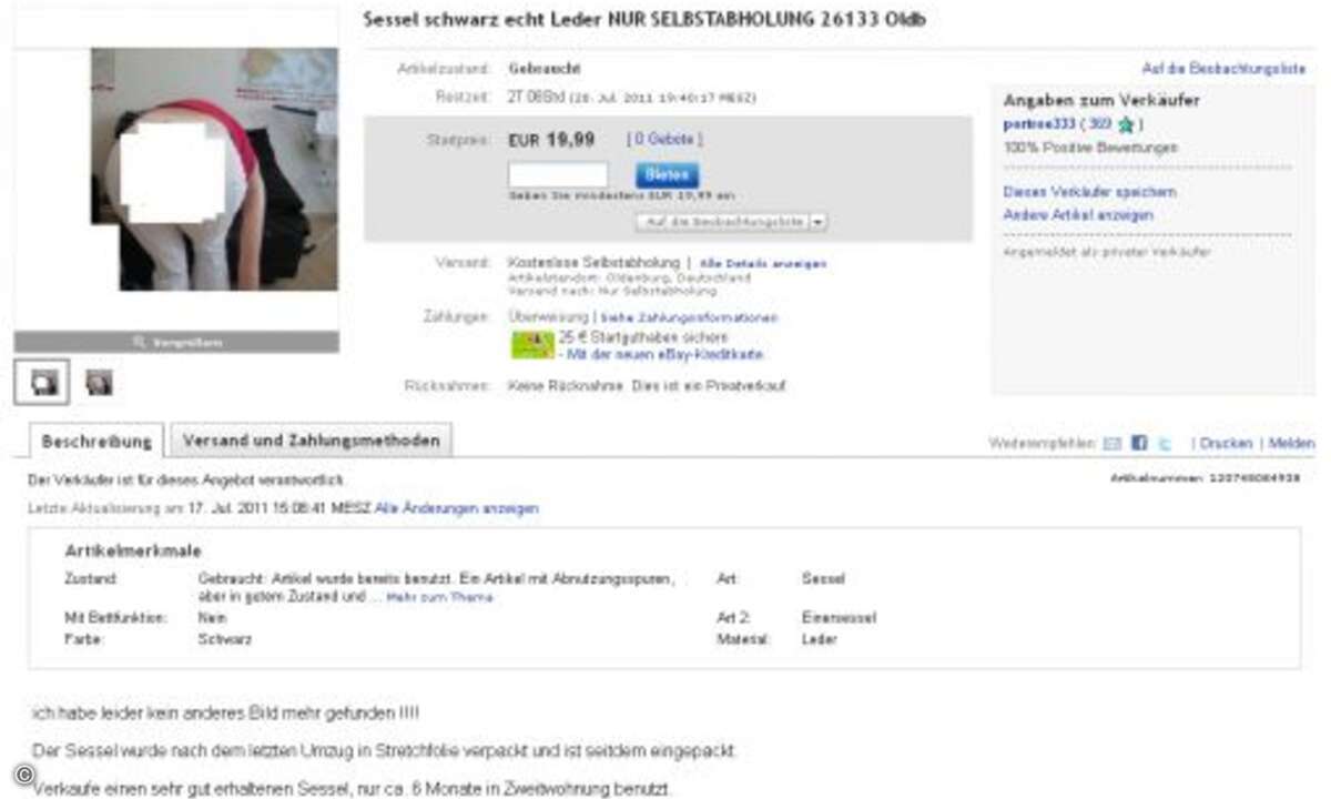 Genauso wie ein schlechtes Bild den Preis nachteilig beeinflussen kann ...