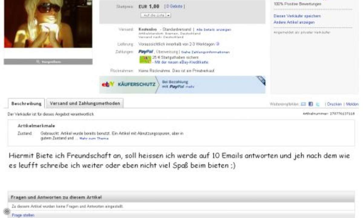 Mancher Verkäufer sehnt sich wohl eigentlich selbst nach dem, was er/sie anbietet