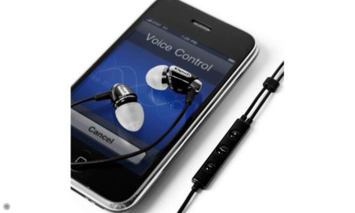 Klipsch S4i
Die Klipsch-Hörer aus der Image-Serie bieten iPhones und iPods die volle Unterstützung, mit Rufannahme, Skip-, Play- und Stop-Befehlen sowie Voice-Over-Funktion für iPod Nano und iPod Shuffle (dabei wird der gerade gespielte Titel per