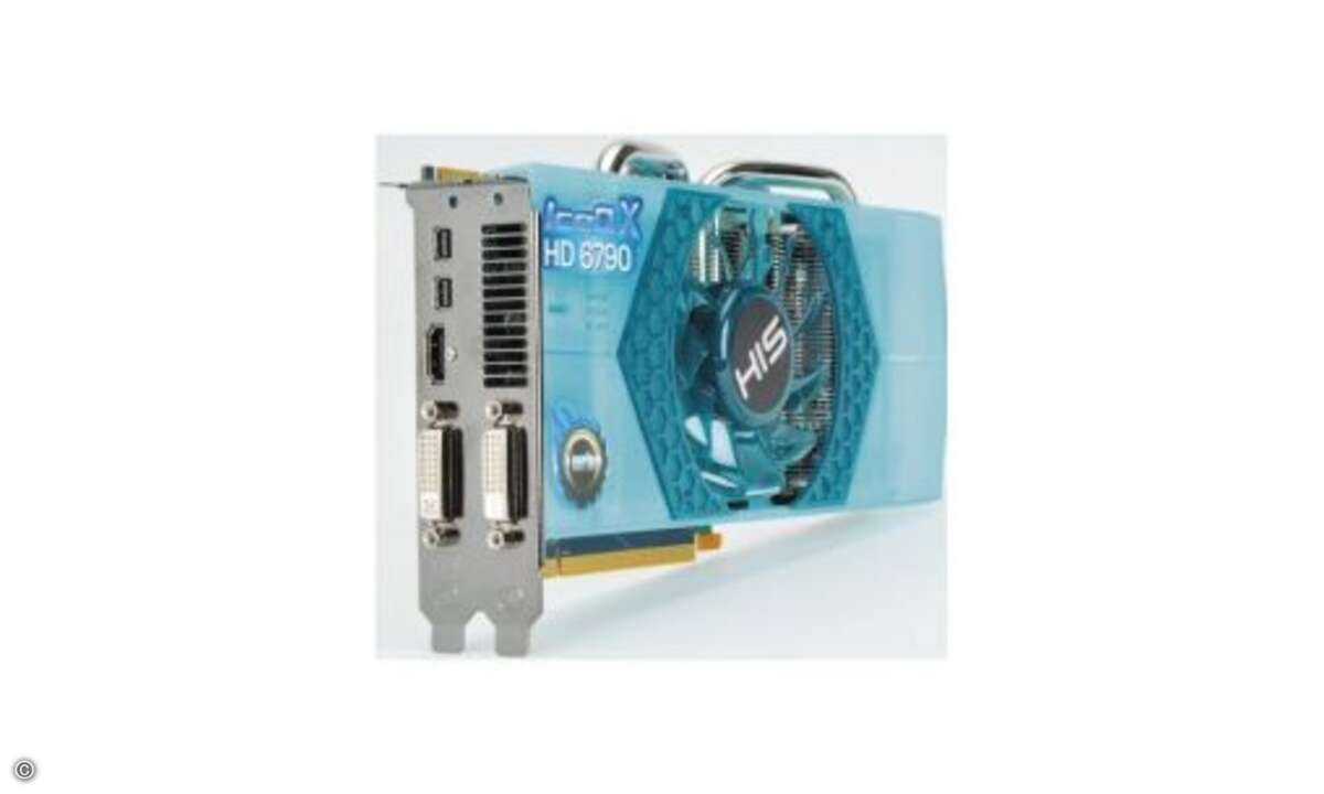 Platz 5: HIS Radeon HD 6790 IceQ X Turbo  UVP in Euro: 139,00 Straßenpreis in Euro: 139,00 Heft: PCgo 07/2011  Testergebnis: befriedigend Punkte: 67