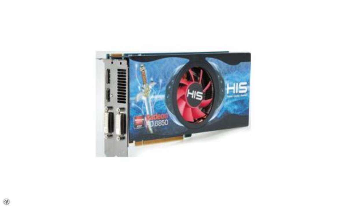 Platz 3: HIS Radeon HD 6850  UVP in Euro: 159,00 Straßenpreis in Euro: 139,00 Heft: PCgo 02/2011  Testergebnis: gut Punkte: 80